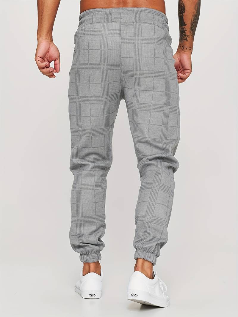UrbanFit - Stylische Slim Fit Herren Jogginghosen im modernen Karomuster für optimalen Komfort