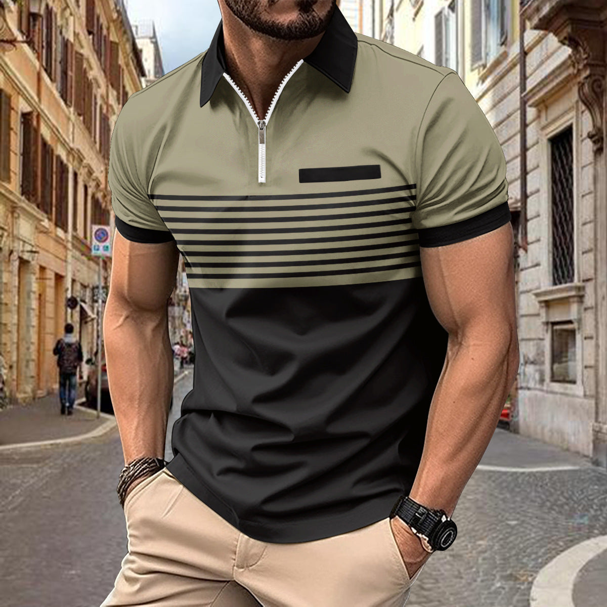 Modisches Herren Poloshirt mit Streifen - Slim Fit und atmungsaktiver Freizeitlook