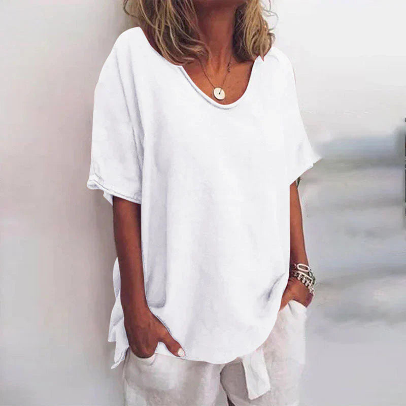 KATHIE - LOCKERES T-SHIRT MIT RUNDHALSAUSSCHNITT