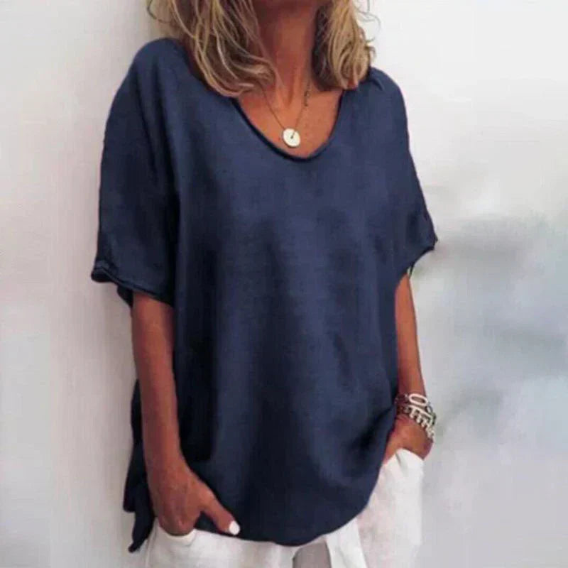 KATHIE - LOCKERES T-SHIRT MIT RUNDHALSAUSSCHNITT