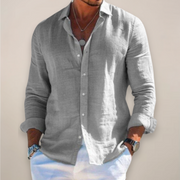 Men's Long Sleeve Linen Shirt for Summer