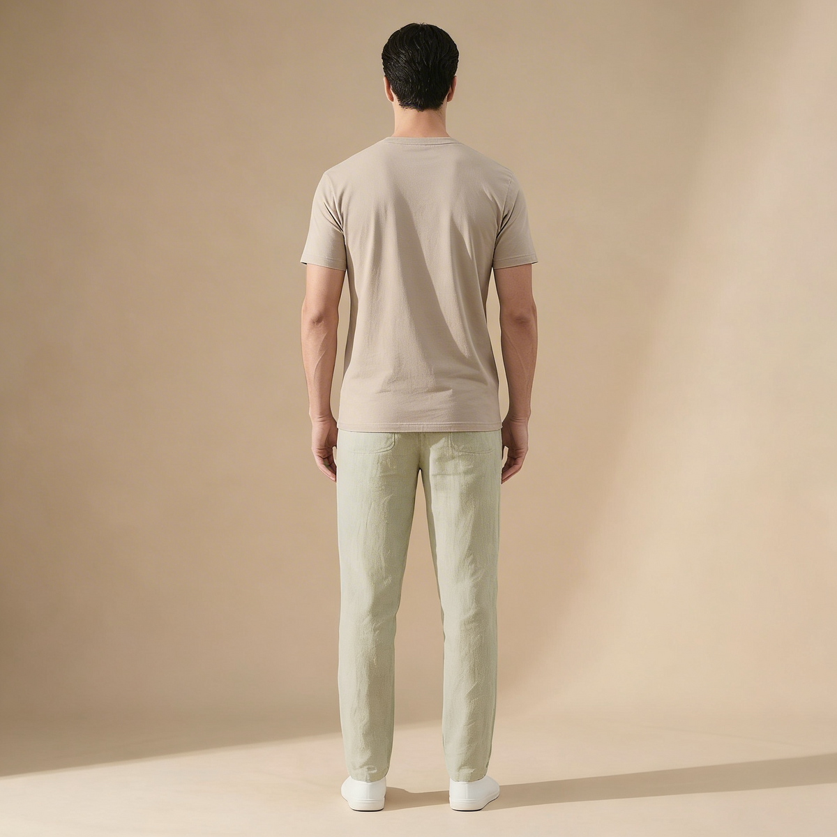 Herren Regular Fit Leinenhose für den Sommer mit Elastischem Bund