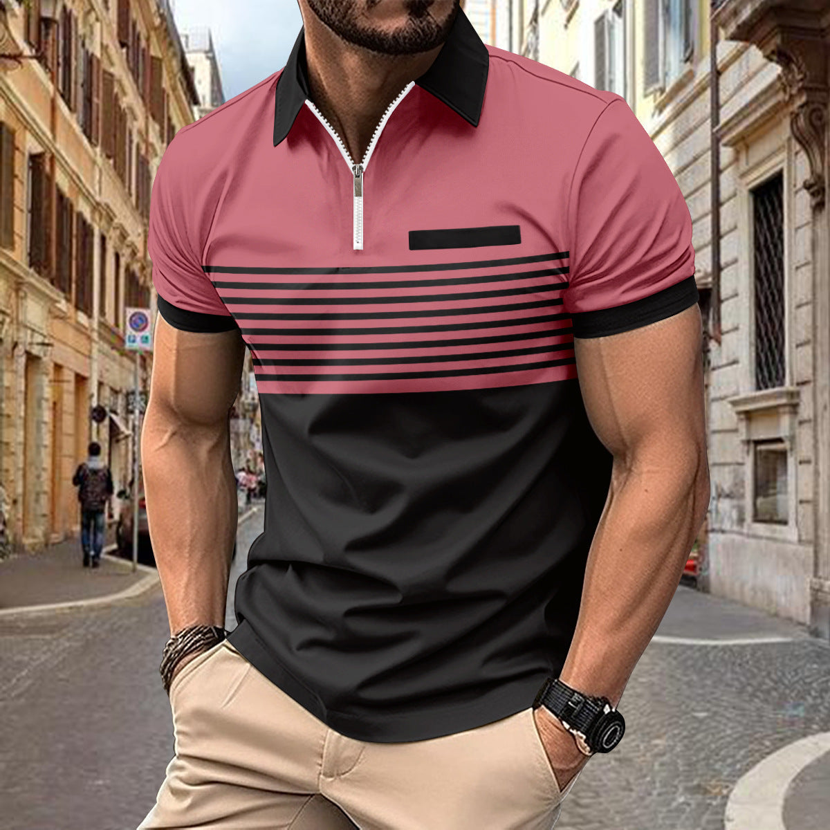 Modisches Herren Poloshirt mit Streifen - Slim Fit und atmungsaktiver Freizeitlook