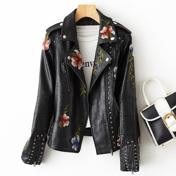 Echte Leder Damen Bikerjacke – Stylisches Frühlingsmodell