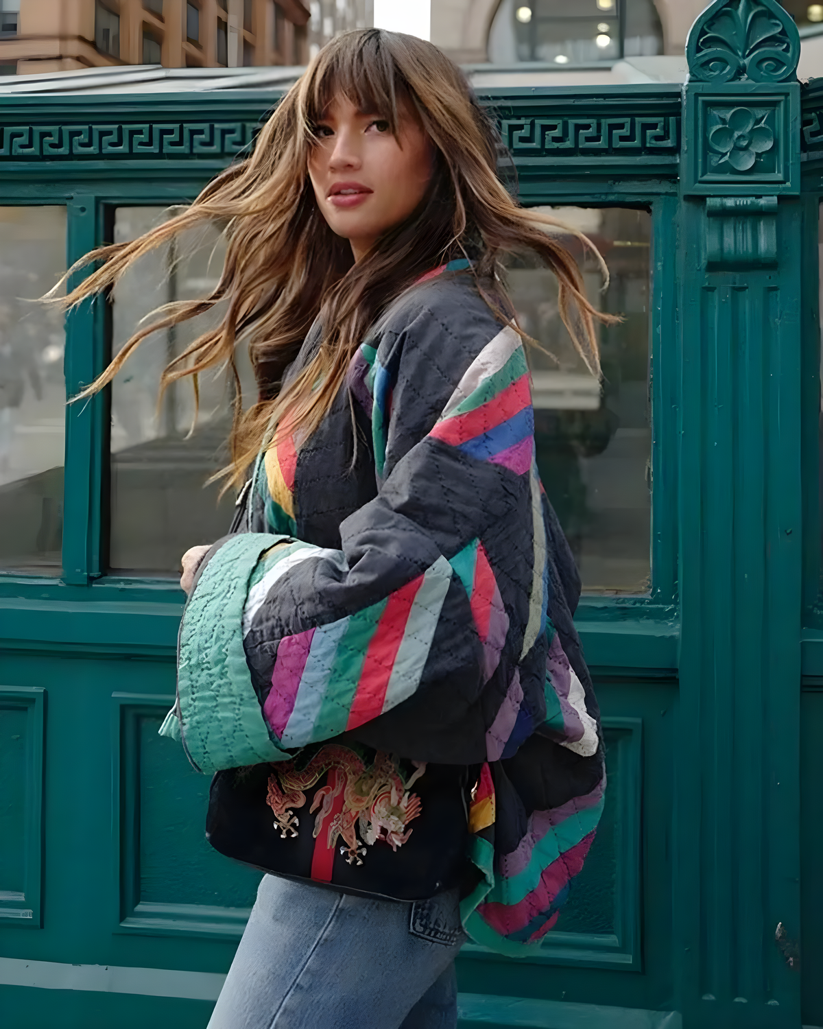 Frühlingshafte Damen Oversize Steppjacke aus leichter Baumwolle, lässiger Stil