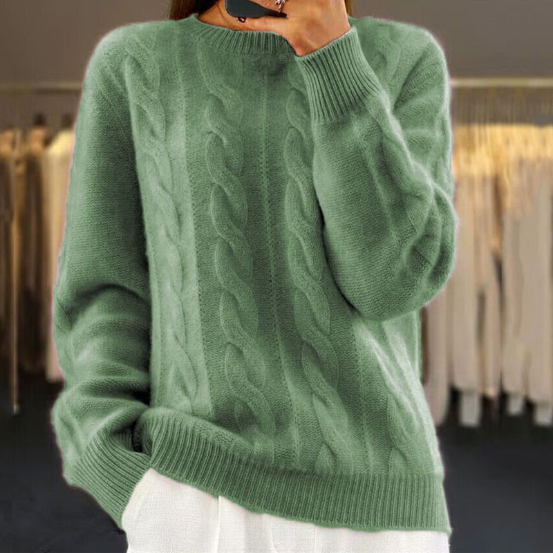 Eleganter Damenpullover aus leichter Wolle – Klassischer Strickpullover für den Frühling