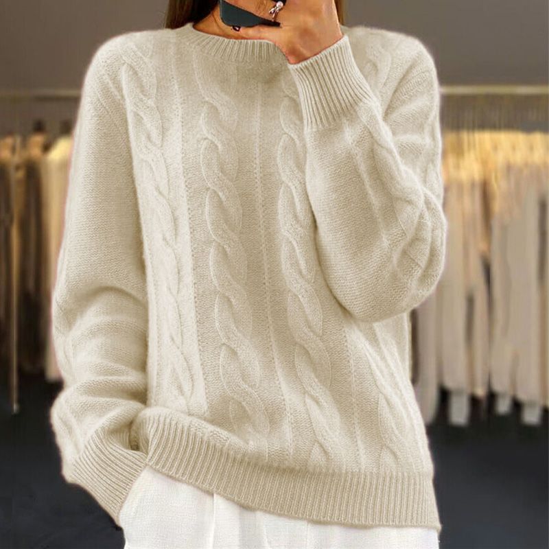 Eleganter Damenpullover aus leichter Wolle – Klassischer Strickpullover für den Frühling