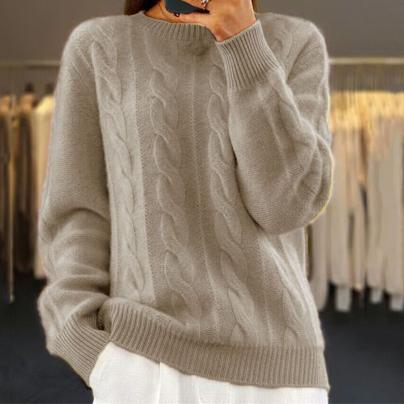 Eleganter Damenpullover aus leichter Wolle – Klassischer Strickpullover für den Frühling