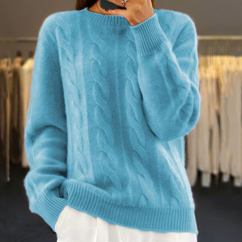 Eleganter Damenpullover aus leichter Wolle – Klassischer Strickpullover für den Frühling