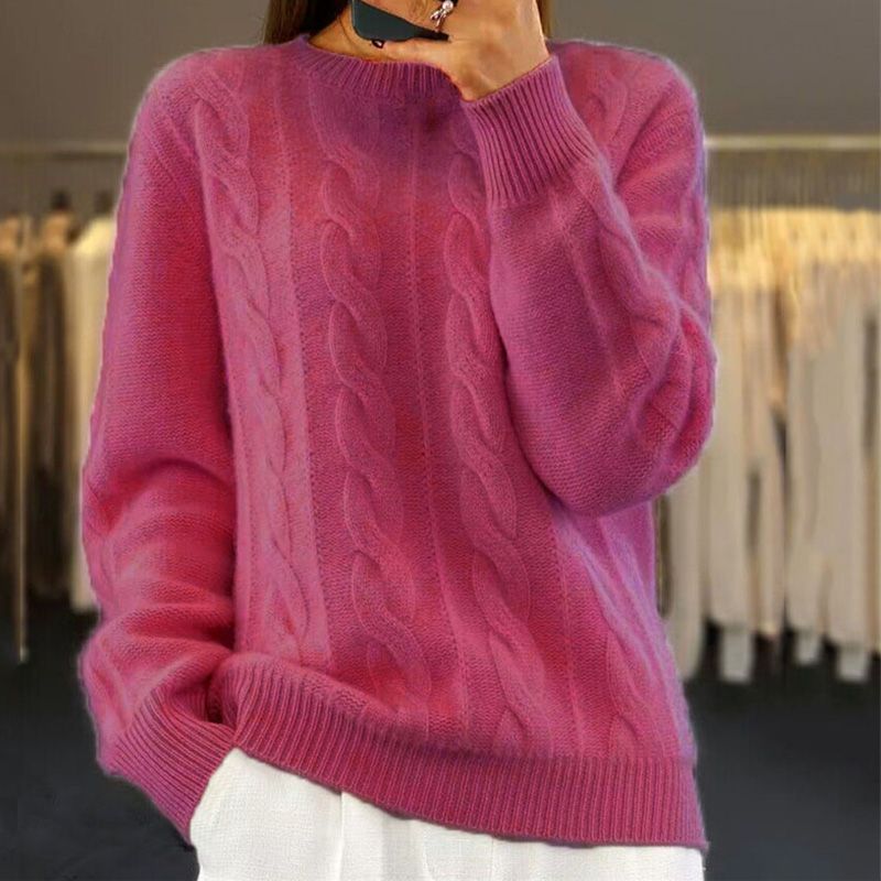 Eleganter Damenpullover aus leichter Wolle – Klassischer Strickpullover für den Frühling