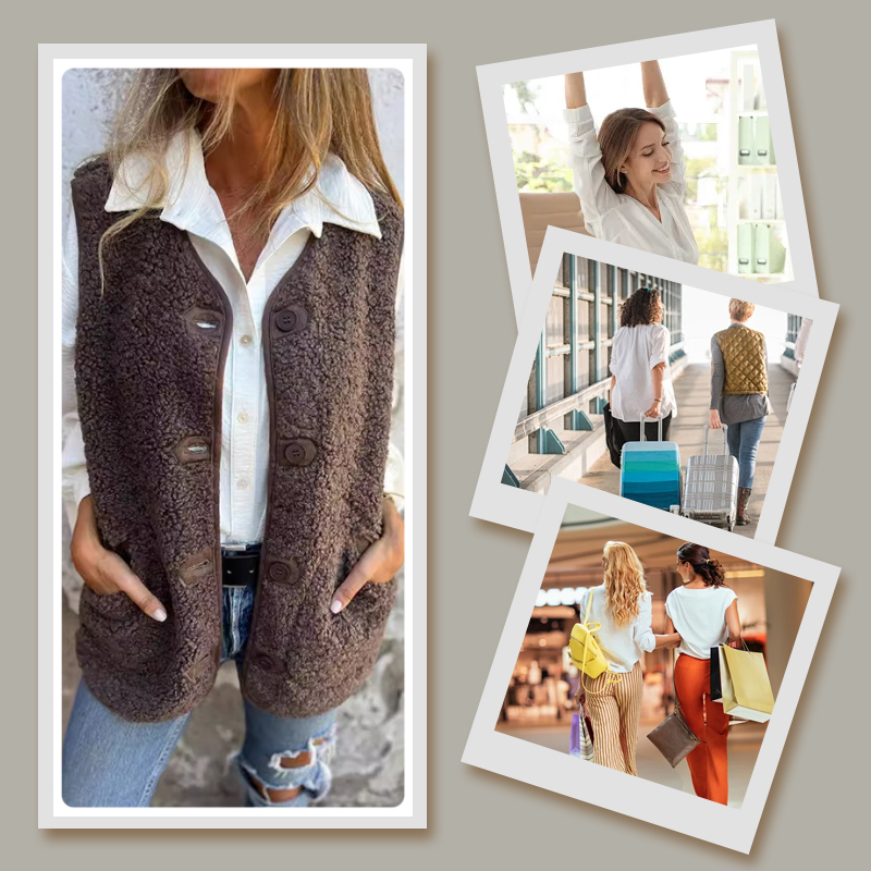 Oversized Damen Fleece Weste ohne Ärmel – lässig und warm für Herbst und Winter