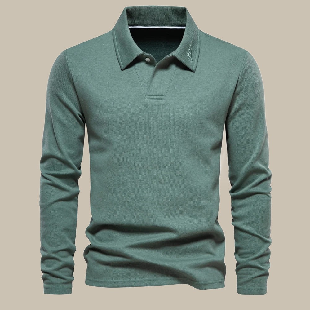 Stilvolles Herren-Polohemd mit langen Ärmeln für elegante Auftritte