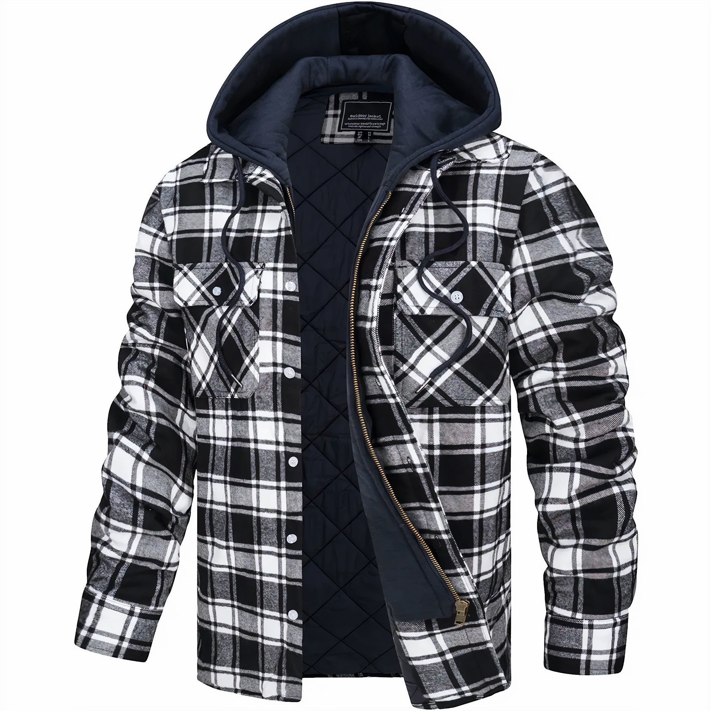 Declan | Karierte Jacke mit Reißverschluss