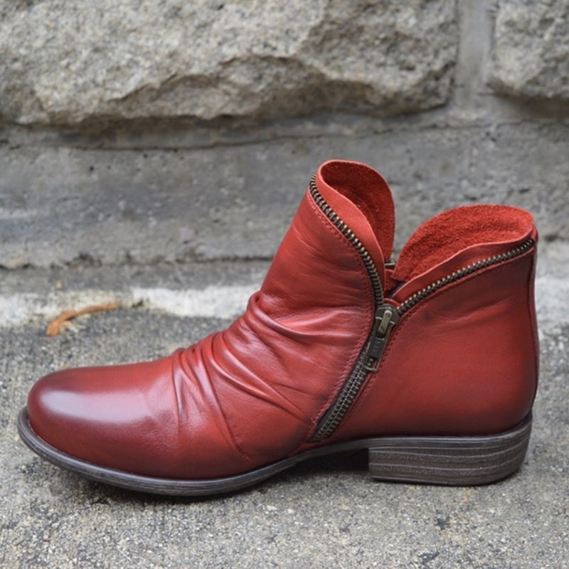 Julie - Lederstiefel mit Reißverschluss für Damen