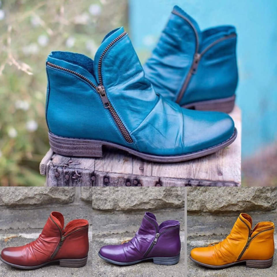 Julie - Lederstiefel mit Reißverschluss für Damen