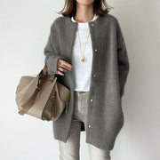 Langärmlige Damenstrickjacke aus Wolle mit Knöpfen – leichter Frühlingspullover für einen lässigen Look